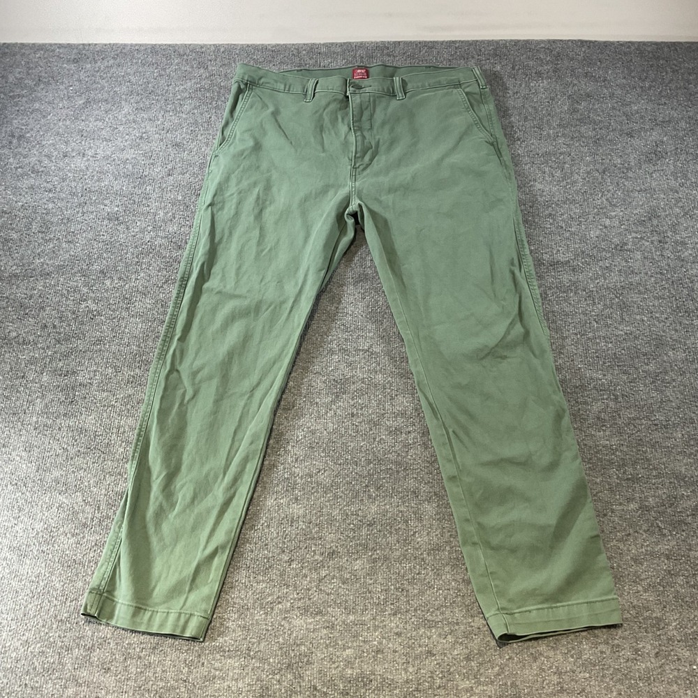 Levis XX Chino Standard Taper Pants Mens 38x32 Olive Green Twill 85226-0204